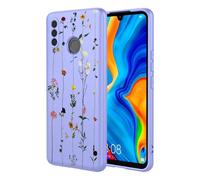KOARWVC Phone Case for Huawei P30 lite Case, nova 4e MAR-L01A MAR-L21A MAR-LX1A Case Cute Flower Pattern Design Slim Protective Soft TPU Bumper Phone Cover for Huawei P30 lite Purple Garden