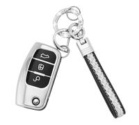 Koaudb Car Key Cover Cases Keychain Compatible with Ford 3 Buttons Focus Fiesta Galaxy Kuga C-Max S-Max Mondeo MK4 Flip Folding Key Fob Case (CL-Frd-3F-S)