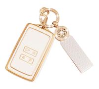 Koaudb Car Key Cover Compatible with Re-nault Clio Megane Koleos Kadjar Talisman Captur Espace Dacia Duster 4 Buttons Keyless Key Card Case Soft TPU Smart Key Full Shell Cover with Keychian (C-Rnl)