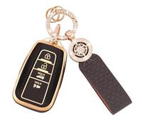 Koaudb for Toyota Key Fob Cover Compatible with 2020-2022 Highlander Corolla Prius, for 2018-2024 RAV4 Camry Avalon C-HR GT86 Soft TPU Car Key Case Protector with Bling Leather Keychain (C-BP-Tyt-4)