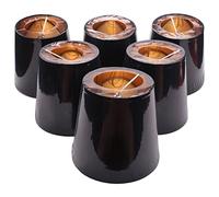 Koawensa Black Lamp Shades with Gold Lining Clip on Light Shades Candle Chandelier Lampshades, Set of 6