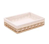 Koawensa Rattan Storage Baskets Woven Basket Fruit Bread Snack Storage Tray Picnic Basket,Khaki