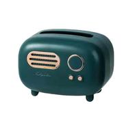 Koawensa Retro Radio Shape Tissue Cover Box for Kitchen, Bathroom Vanity Countertops, Night Stands, Desks and Tables, Green