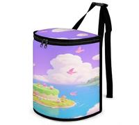 KOAYUBFC 8.7L Spill-Proof Car Trash Can - Easy to Clean Hanging Cake Printed Trash Can - Zippered Lid Waterproof - Keeps Cars SUVs Trucks Minivans Odor-Free
