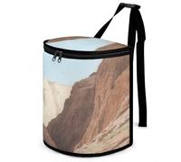 KOAYUBFC 8.7L Spill-Proof Car Trash Can - Easy to Clean Hanging Canyon Printed Trash Can - Zippered Lid Waterproof - Keeps Cars SUVs Trucks Minivans Odor-Free