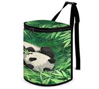 KOAYUBFC 8.7L Spill-Proof Car Trash Can - Easy to Clean Hanging Cartoon Panda Printed Trash Can - Zippered Lid Waterproof - Keeps Cars SUVs Trucks Minivans Odor-Free