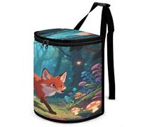 KOAYUBFC 8.7L Spill-Proof Car Trash Can - Easy to Clean Hanging Fox Printed Trash Can - Zippered Lid Waterproof - Keeps Cars SUVs Trucks Minivans Odor-Free