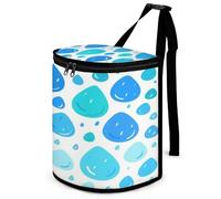KOAYUBFC 8.7L Spill-Proof Car Trash Can - Easy to Clean Hanging Fresh Raindrops Printed Trash Can - Zippered Lid Waterproof - Keeps Cars SUVs Trucks Minivans Odor-Free