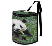 KOAYUBFC 8.7L Spill-Proof Car Trash Can - Easy to Clean Hanging Panda Printed Trash Can - Zippered Lid Waterproof - Keeps Cars SUVs Trucks Minivans Odor-Free