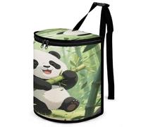 KOAYUBFC 8.7L Spill-Proof Car Trash Can - Easy to Clean Hanging Panda Printed Trash Can - Zippered Lid Waterproof - Keeps Cars SUVs Trucks Minivans Odor-Free