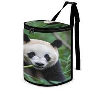 KOAYUBFC 8.7L Spill-Proof Car Trash Can - Easy to Clean Hanging Panda Printed Trash Can - Zippered Lid Waterproof - Keeps Cars SUVs Trucks Minivans Odor-Free