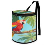 KOAYUBFC 8.7L Spill-Proof Car Trash Can - Easy to Clean Hanging Parrots That Talk Printed Trash Can - Zippered Lid Waterproof - Keeps Cars SUVs Trucks Minivans Odor-Free