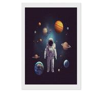KOAYUBFC Astronaut Solar System Planets 5D Diamond Painting Kits for Adults Beginners Large Round Diamond Art Painting DIY Full Drill Diamond Dots Wall Paintings Gem Art for Gift Home Wall Decor
