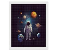 KOAYUBFC Astronaut Solar System Planets 5D Diamond Painting Kits for Adults Beginners Large Round Diamond Art Painting DIY Full Drill Diamond Dots Wall Paintings Gem Art for Gift Home Wall Decor