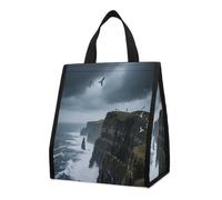 KOAYUBFC Atlantic Ocean View Insulated Lunch Bag Box, 12L Capacity with Dual Side Pockets, Foldable Cooler Tote, Leakproof Lunch Cooler Bag, Reusable Picnic Tote Bags for Work Travel Office Beach
