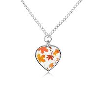 KOAYUBFC Autumn Maple Leaves Pet Ashes Necklace with Filling Kits 70CM Cable Chain Memorial Cremation Urn Necklace Jewelry Souvenir Keepsake for Human Ashes Dogs Cats Sympathy Gift for Women Men