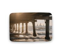 KOAYUBFC Bathroom Rugs Luxurious Soft And Fluffy Absorbent Afternoon at The Beach Pattern Rugs Bathroom Mats for Bathroom Floors Bathtubs And Showers