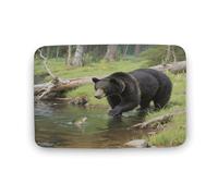 KOAYUBFC Bathroom Rugs Luxurious Soft And Fluffy Absorbent Black Bears Fishing in The Stream Pattern Rugs Bathroom Mats for Bathroom Floors Bathtubs And Showers