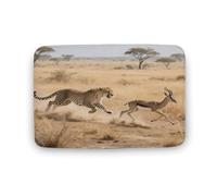 KOAYUBFC Bathroom Rugs Luxurious Soft And Fluffy Absorbent Cheetahs Hunting Antelopes Pattern Rugs Bathroom Mats for Bathroom Floors Bathtubs And Showers