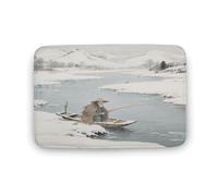 KOAYUBFC Bathroom Rugs Luxurious Soft And Fluffy Absorbent Fishing Alone in The Cold River Pattern Rugs Bathroom Mats for Bathroom Floors Bathtubs And Showers