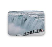 KOAYUBFC Bathroom Rugs Luxurious Soft And Fluffy Absorbent Niagara Falls Frozen in Winter Printed Rugs Bathroom Mats for Bathroom Floors Bathtubs And Showers