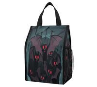 KOAYUBFC Bats in The Cave Insulated Lunch Bag Box, 12L Capacity with Dual Side Pockets, Foldable Cooler Tote, Leakproof Lunch Cooler Bag, Reusable Picnic Tote Bags for Work Travel Office Beach