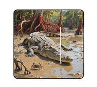 KOAYUBFC Beach Mat Crocodile Basking in The Sun Printed Portable Extra Large Picnic Mat Suitable for Travel Hiking Music Festivals Lawns Beaches Outdoor Picnics