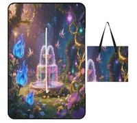 KOAYUBFC Beach Mat Magic Garden Printed Portable Extra Large Picnic Mat Suitable for Travel Hiking Music Festivals Lawns Beaches Outdoor Picnics