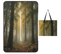 KOAYUBFC Beach Mat Mysterious Primeval Forest Printed Portable Extra Large Picnic Mat Suitable for Travel Hiking Music Festivals Lawns Beaches Outdoor Picnics