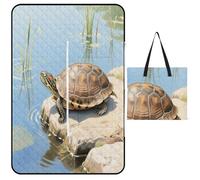 KOAYUBFC Beach Mat The Sun-bathing Turtle Printed Portable Extra Large Picnic Mat Suitable for Travel Hiking Music Festivals Lawns Beaches Outdoor Picnics