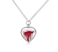 KOAYUBFC Blood Splash Pet Ashes Necklace with Filling Kits 70CM Cable Chain Memorial Cremation Urn Necklace Jewelry Souvenir Keepsake for Human Ashes Dogs Cats Sympathy Gift for Women Men