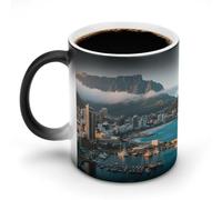 KOAYUBFC Cape Town City View Magic Color Changing Coffee Mug, 11 Oz Ceramic Cup with Handle, Heat Sensitive Heat Changing Mug Temperature Changing Mugs for Office Home, Personalized Gift