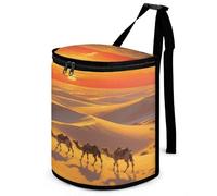 KOAYUBFC Car Bins for Back of Cars Desert Camel Bells at Dusk Bin for Cars Car Bins for Front of Car Hanging Collapsible Garbage Bags Suitable for Various Vehicle Interiors