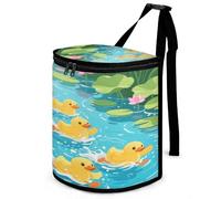 KOAYUBFC Car Bins for Back of Cars Ducks Competing in Swimming Bin for Cars Car Bins for Front of Car Hanging Collapsible Garbage Bags Suitable for Various Vehicle Interiors