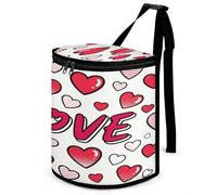 KOAYUBFC Car Bins for Back of Cars Red And White Heart Bin for Cars Car Bins for Front of Car Hanging Collapsible Garbage Bags Suitable for Various Vehicle Interiors