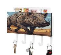 KOAYUBFC Cartoon Wild Boar Key Holder Wall Mount Key Holder Decorative Keys Holders on Wall Keys Hooks Walls Adhesive for Doorway Hallway Entryway