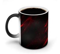 KOAYUBFC Coffee Mug 11 Oz Black and Red Background Color Changing Mugs, Heat Changing Coffee Mugs with Handle, Heat Sensitive Magic Mug for Women Men Funny Ceramic Cup for Tea Latte Milk Cocoa