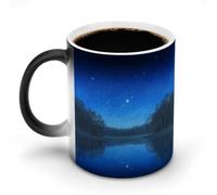 KOAYUBFC Coffee Mug 11 Oz Lake Under The Starry Sky Color Changing Mugs, Heat Changing Coffee Mugs with Handle, Heat Sensitive Magic Mug for Women Men Funny Ceramic Cup for Tea Latte Milk Cocoa