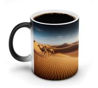 KOAYUBFC Coffee Mug 11 Oz Sand Dunes in The Sahara Desert Color Changing Mugs, Heat Changing Coffee Mugs with Handle, Heat Sensitive Magic Mug for Women Men Funny Ceramic Cup for Tea Latte Milk Cocoa