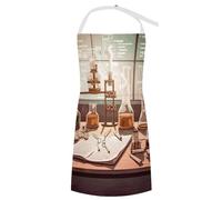 KOAYUBFC Cooking Apron Chemistry Lab Printed BBQ Kitchen Chef Apron for Painting Home Or Outdoor BBQ Baking Cooking Restaurant Kitchen Garden