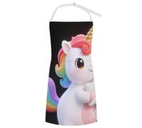 KOAYUBFC Cooking Apron Sunshine Rainbow Little White Horse Printed BBQ Kitchen Chef Apron for Painting Home Or Outdoor BBQ Baking Cooking Restaurant Kitchen Garden