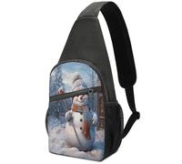 KOAYUBFC Cross Body Bag Sling Backpack Casual Pouch Asgens Crossbody Sports Chest Bags Hardworking Snowman Tactical Chest Bag Suitable for Hiking Cycling Running Shopping And More Unisex