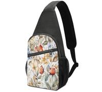 KOAYUBFC Cross Body Bag Sling Backpack Casual Pouch Asgens Crossbody Sports Chest Bags Light Purple And Red Tactical Chest Bag Suitable for Hiking Cycling Running Shopping And More Unisex