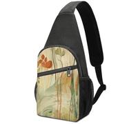 KOAYUBFC Cross Body Bag Sling Backpack Casual Pouch Asgens Crossbody Sports Chest Bags Orange Line Art Tactical Chest Bag Suitable for Hiking Cycling Running Shopping And More Unisex