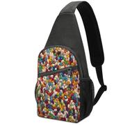 KOAYUBFC Crossbody Bags for Women Men，Chest Bag Daypack Crossbody Assorted Jelly Beans Outdoor Sports Chests Bag Suitable for Hiking Running Cycling And Shopping