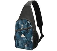 KOAYUBFC Crossbody Bags for Women Men，Chest Bag Daypack Crossbody Blue Geometric Pattern Outdoor Sports Chests Bag Suitable for Hiking Running Cycling And Shopping
