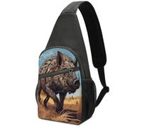 KOAYUBFC Crossbody Bags for Women Men,Chest Bag Daypack Crossbody Cartoon Wild Boar Outdoor Sports Chests Bag Suitable for Hiking Running Cycling And Shopping