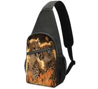 KOAYUBFC Crossbody Bags for Women Men，Chest Bag Daypack Crossbody Cheetah Love Outdoor Sports Chests Bag Suitable for Hiking Running Cycling And Shopping