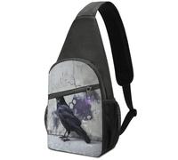 KOAYUBFC Crossbody Bags for Women Men，Chest Bag Daypack Crossbody Crow on The Ground Outdoor Sports Chests Bag Suitable for Hiking Running Cycling And Shopping