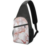 KOAYUBFC Crossbody Bags for Women Men，Chest Bag Daypack Crossbody Rose Gold Marble Outdoor Sports Chests Bag Suitable for Hiking Running Cycling And Shopping